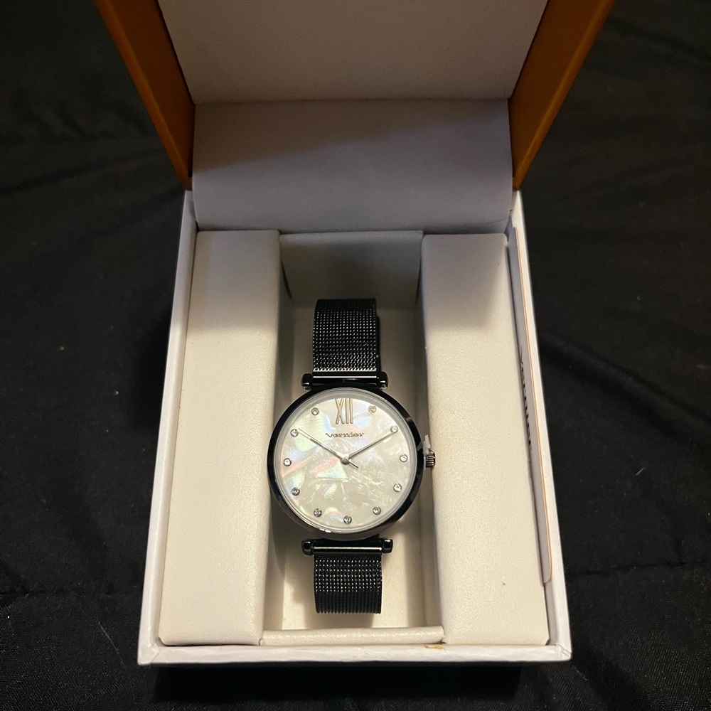 Sleek Black Mesh Strap Women's Watch